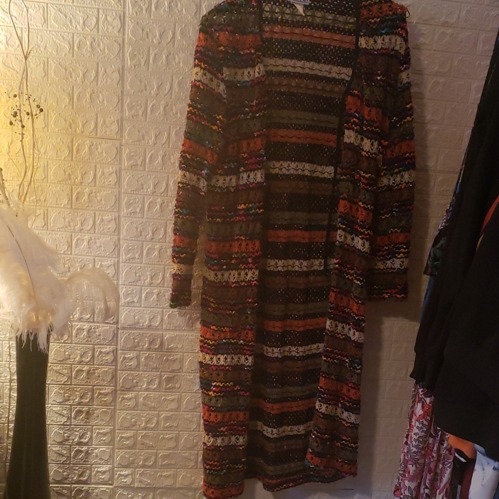 Colorful Striped Knit Cardigan